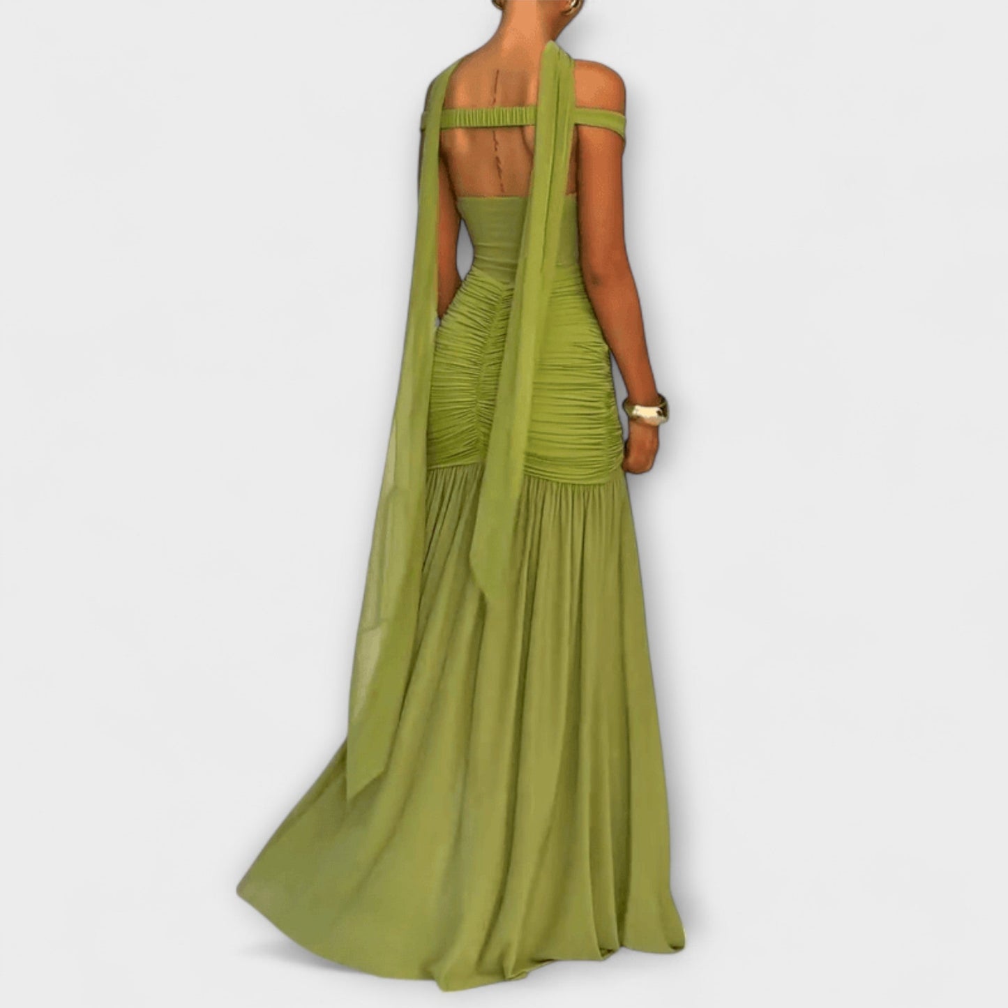 Elegant Green Halter Maxi Dress for Women