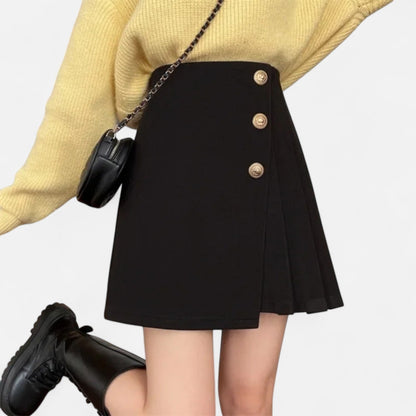 Flared Waist A-Line Mini Skirt - Nocini