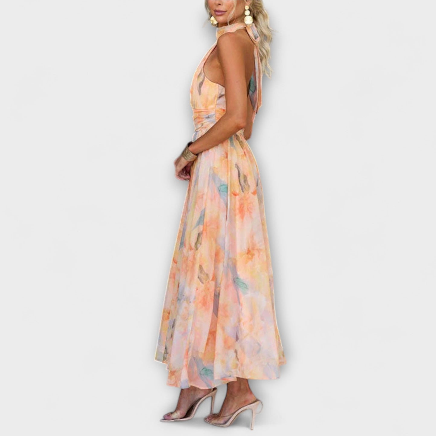 Elegant V-Neck Long Summer Dress