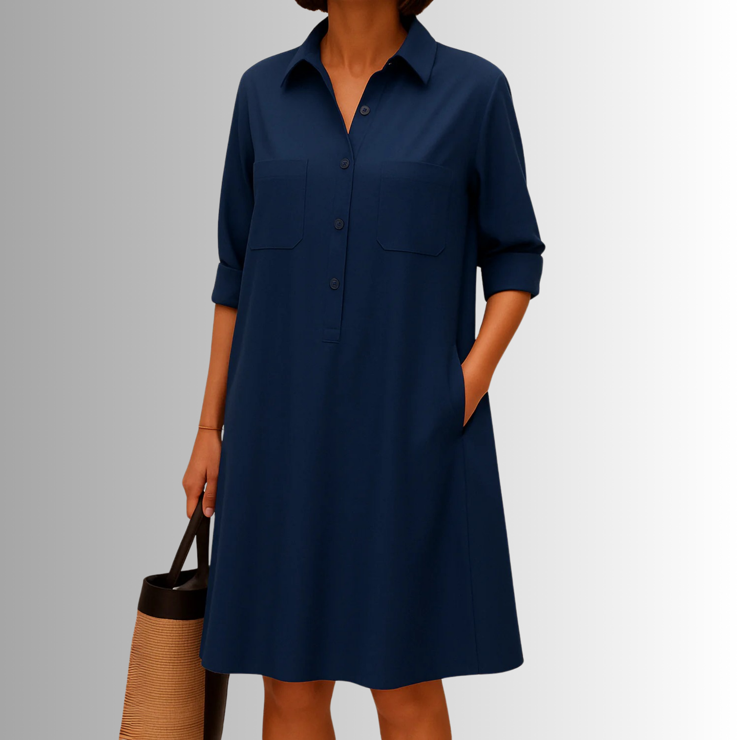 Comfortable Easy Wear Button Dress