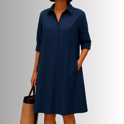 Comfortable Easy Wear Button Dress