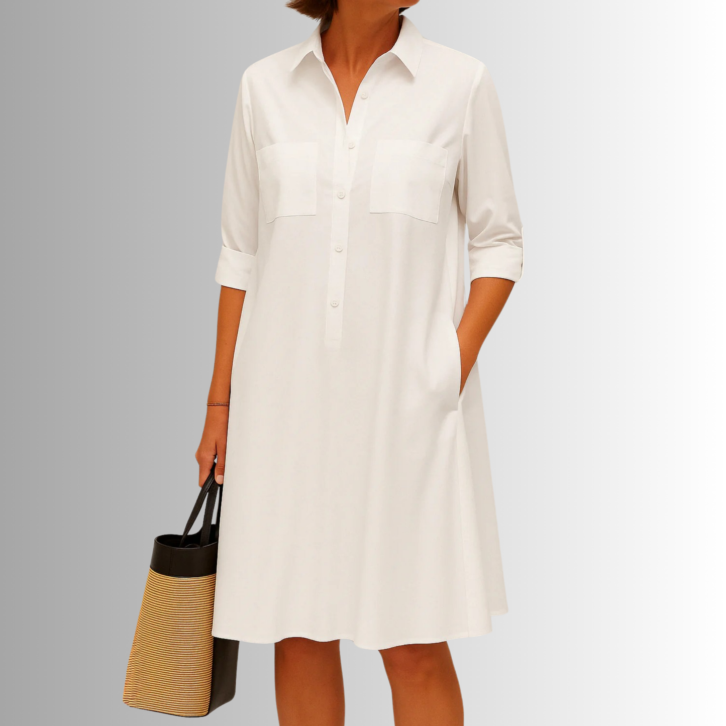 Comfortable Easy Wear Button Dress