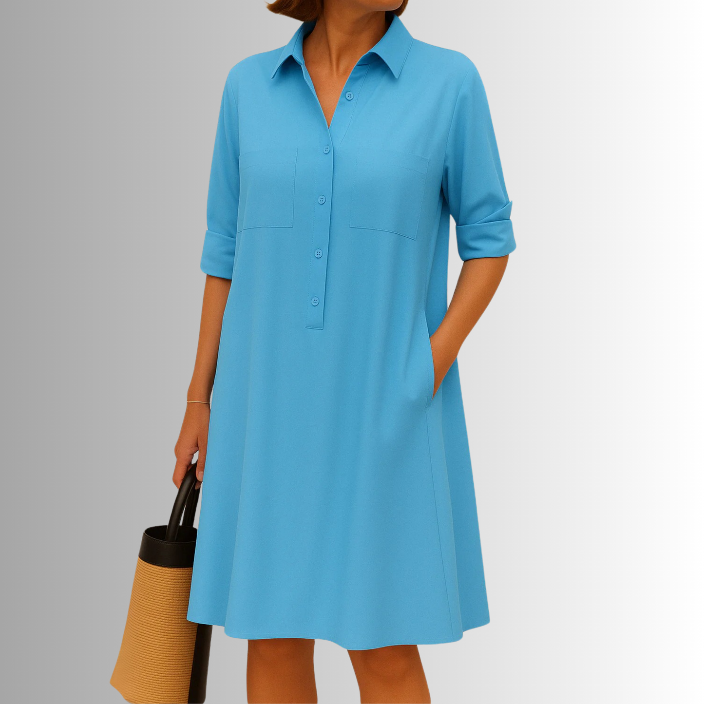 Comfortable Easy Wear Button Dress