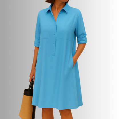 Comfortable Easy Wear Button Dress