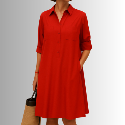 Comfortable Easy Wear Button Dress