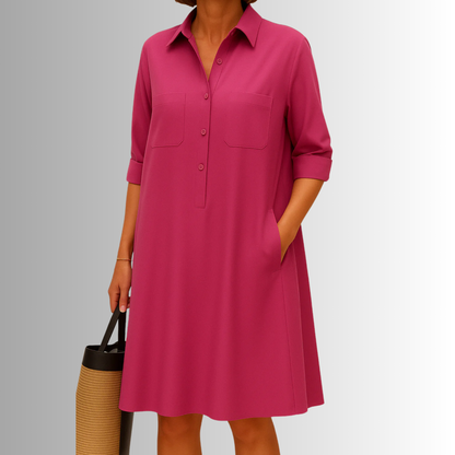 Comfortable Easy Wear Button Dress