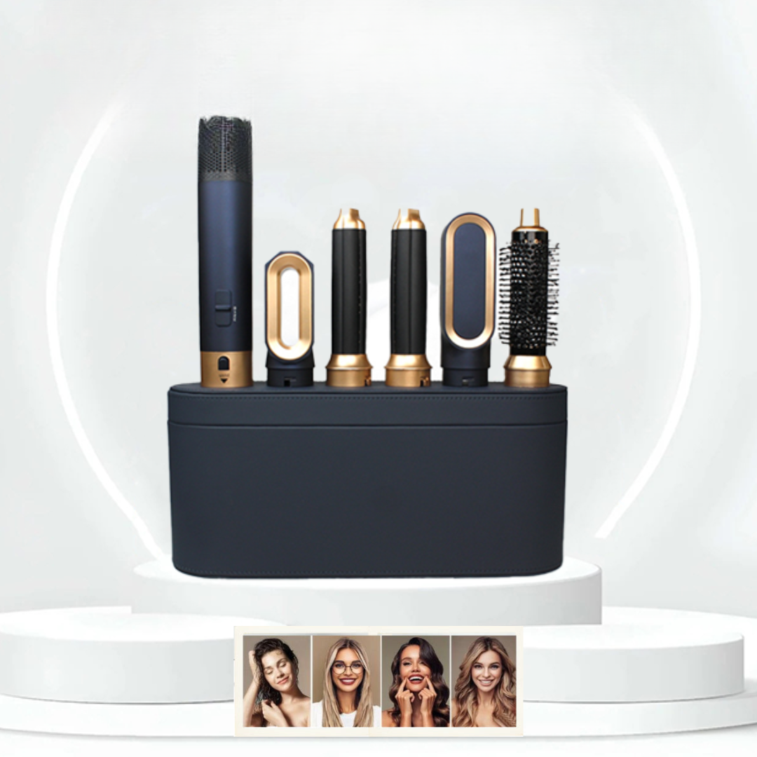 Premium 5-in-1 Ionic Hair Curler and Straightener Set - Pexav