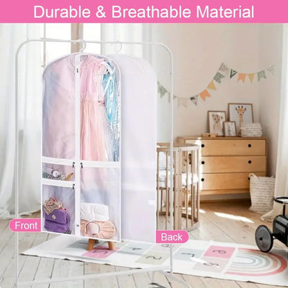 Collapsible Dance Dress Bags with Zipper Pockets - 5 Pack