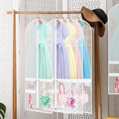 Collapsible Dance Dress Bags with Zipper Pockets - 5 Pack