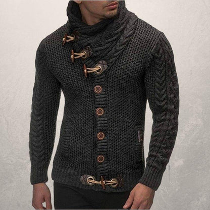 Men's Cable Knit Crew Neck Sweater with Pockets