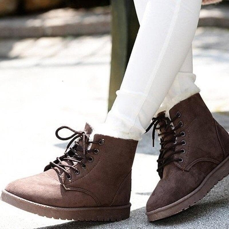 Comfortable Women's Suede Ankle Boots with Lace Up - Nocini