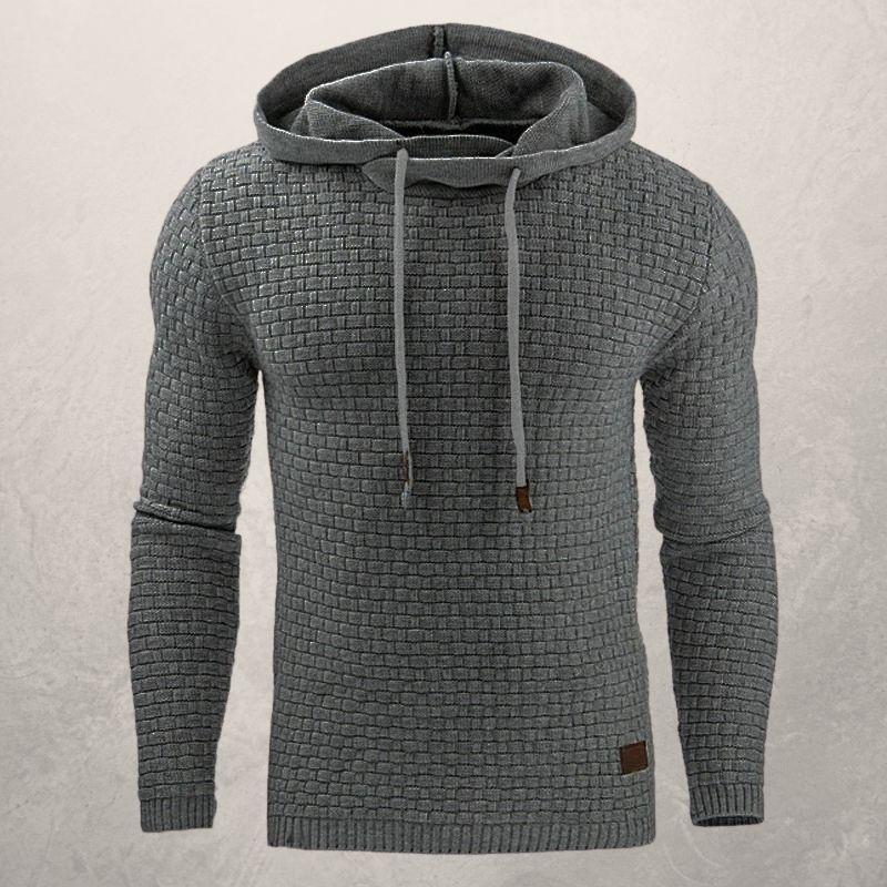Men's Textured Hoodie Sweater