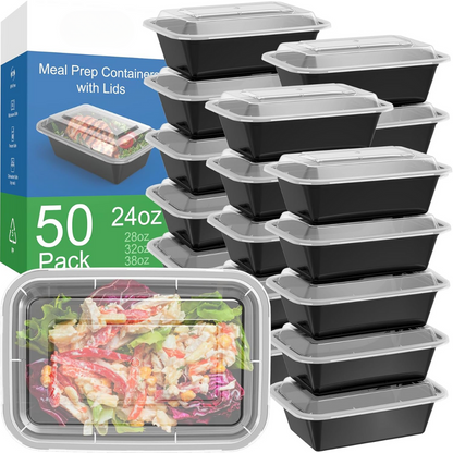 50-Piece Meal Prep Containers with Lids - SealMate-Nora Luxe