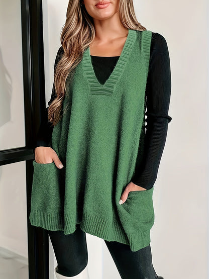 Relaxed Fit Open Front Vest - Olytrend