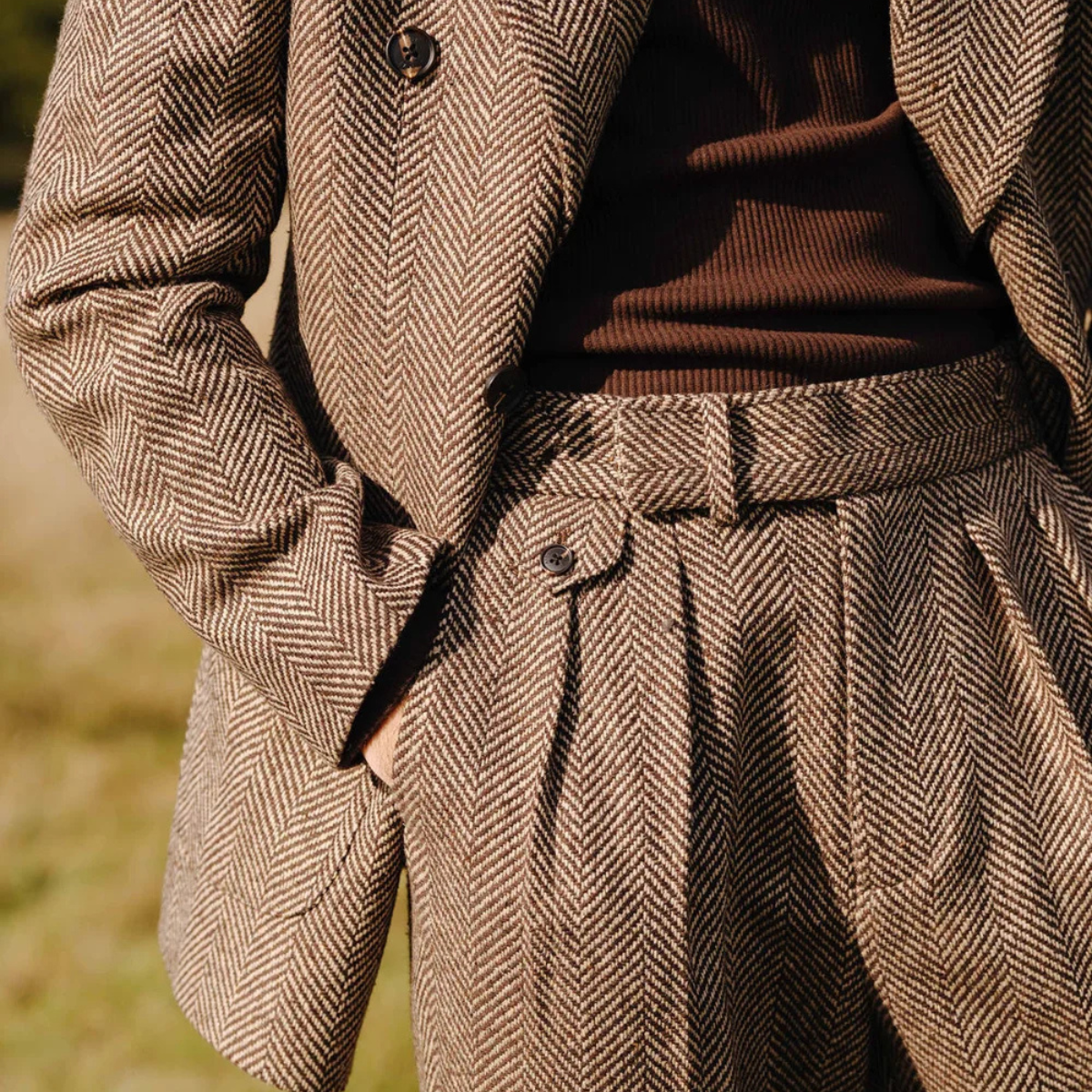 Classic Men's Tweed Blazer and Trousers Set