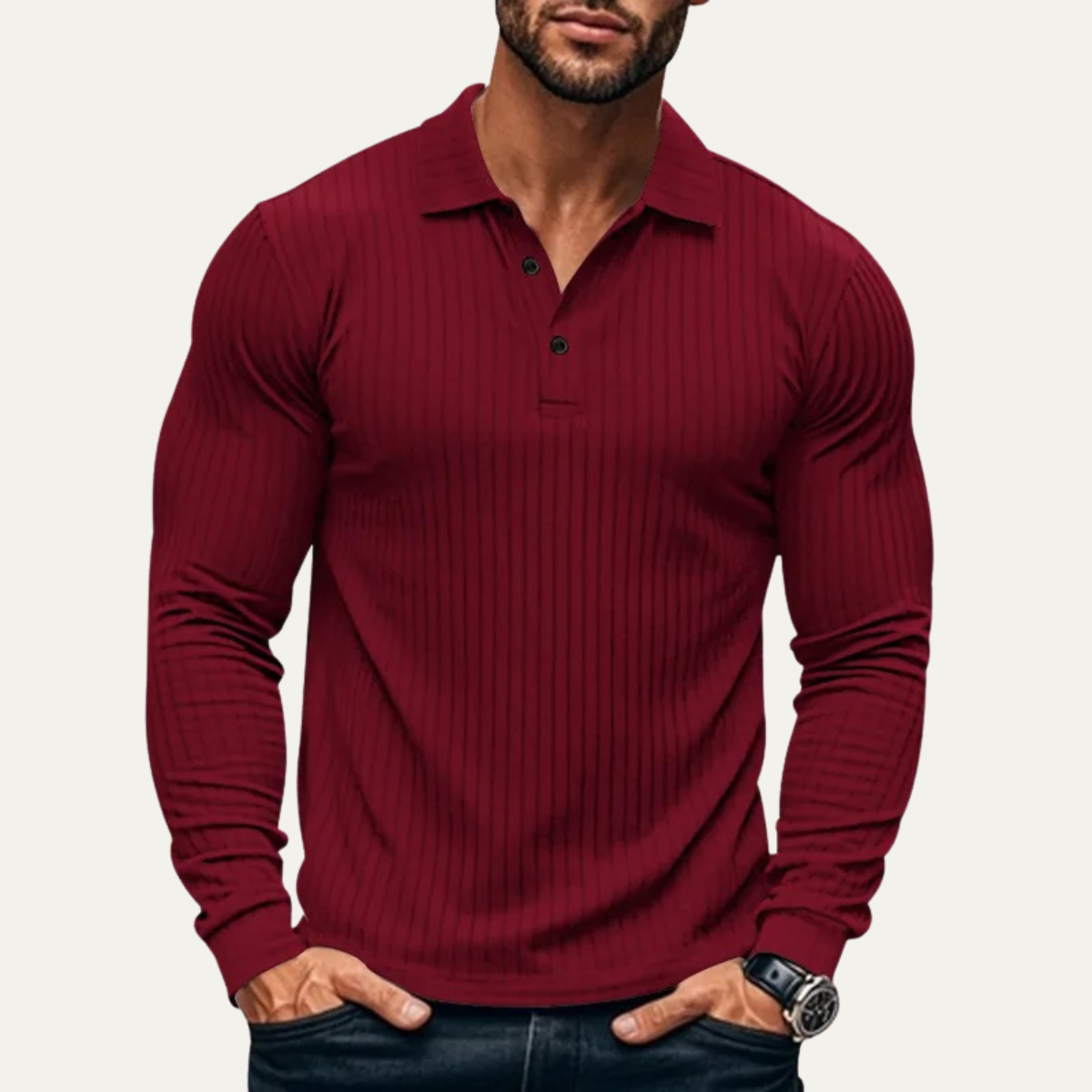 Classic Fit Men's Textured Polo Shirt