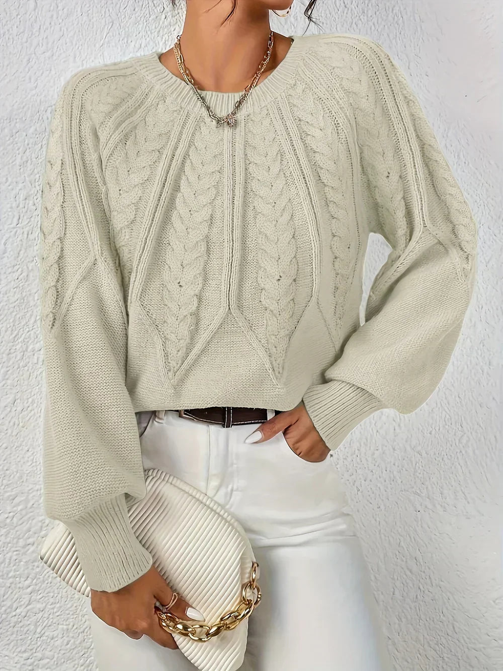 Soft Crew Neck Knitted Sweater
