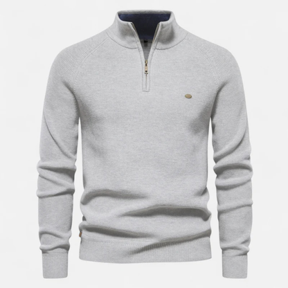Classic Men's Cotton Quarter Zip Jumper Sweater - Nocini