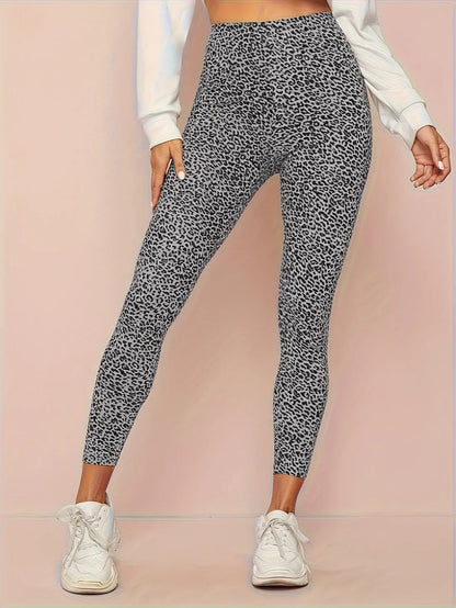 Fashionable Animal Print High Waist Leggings - Olytrend