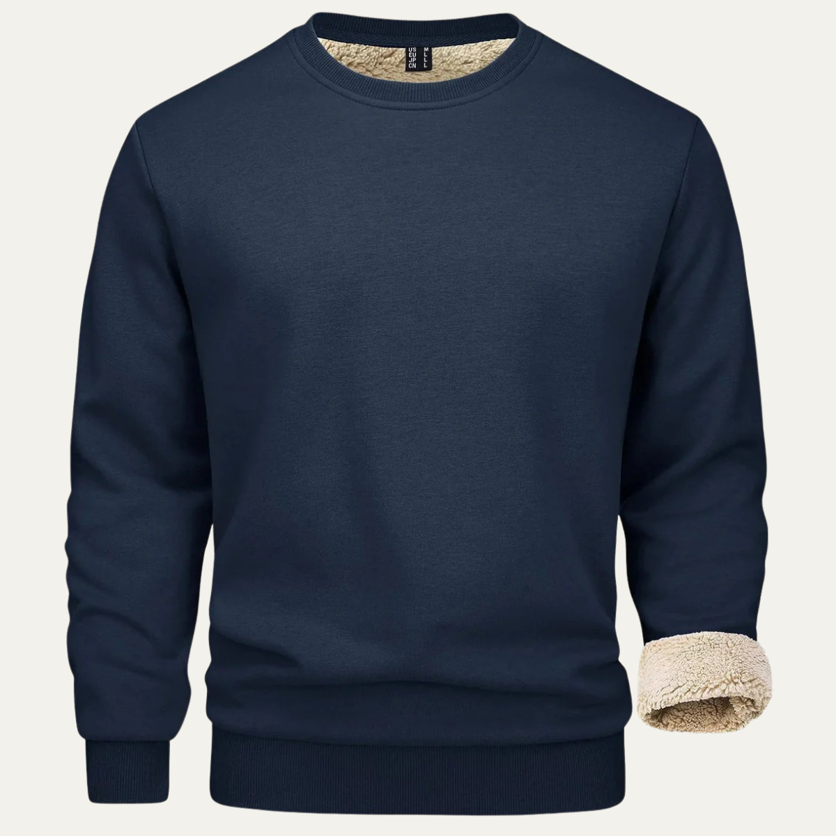 Warm Relaxed Fit Mens Fleece Lined Sweater