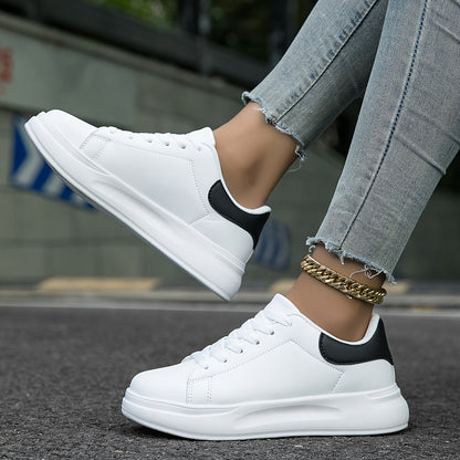 Classic Ladies White Leather Trainers