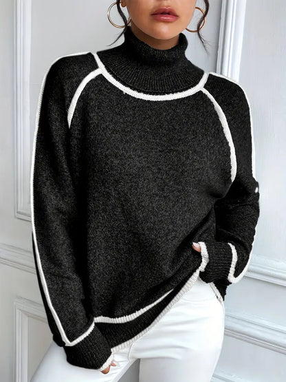 Colorful Crew Neck Pullover Sweater