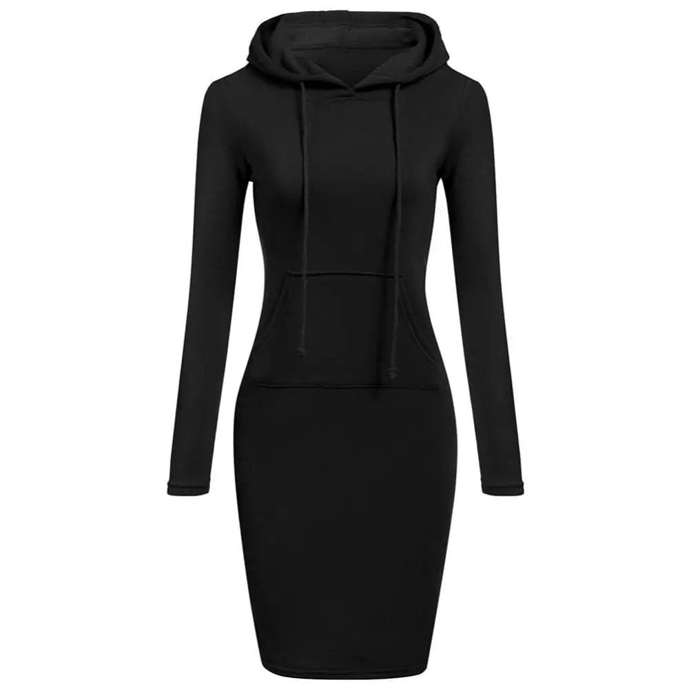 Fitted Women's Long Sleeve Hoodie Dress - Nocini