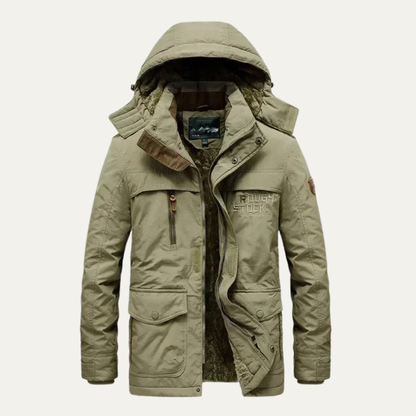 Waterproof Mens Parka Coat with Multiple Pockets