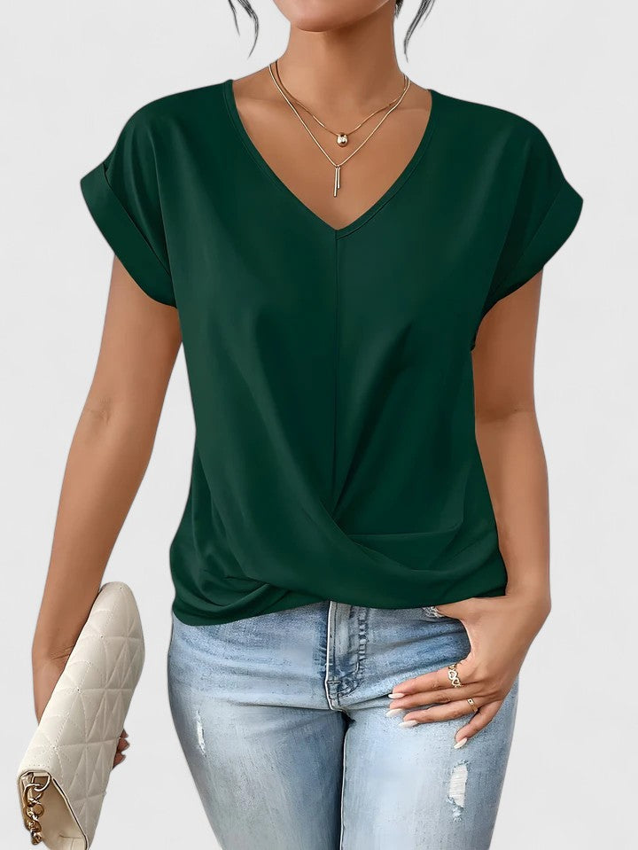 Relaxed Fit V-Neck Women's Top