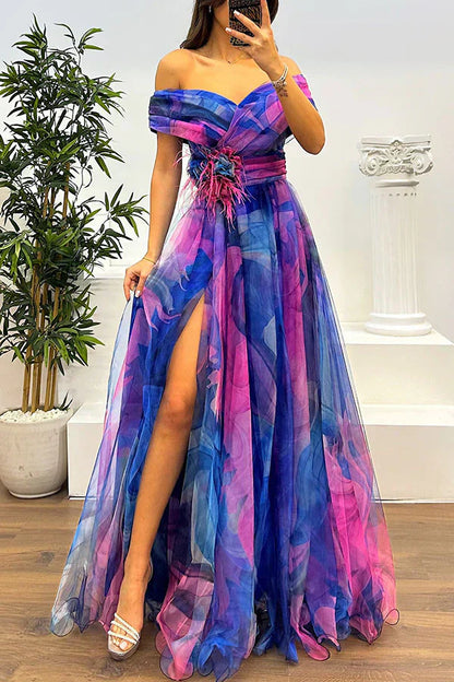 Elegant Formal Off The Shoulder Maxi Dress - Nocini