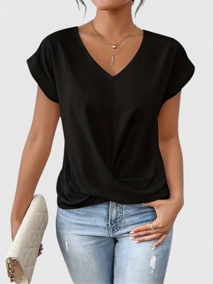 Relaxed Fit V-Neck Women's Top