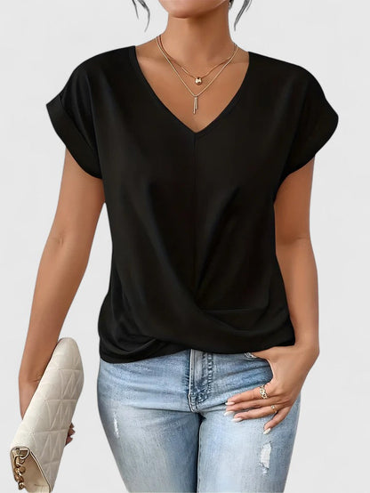 Relaxed Fit V-Neck Women's Top