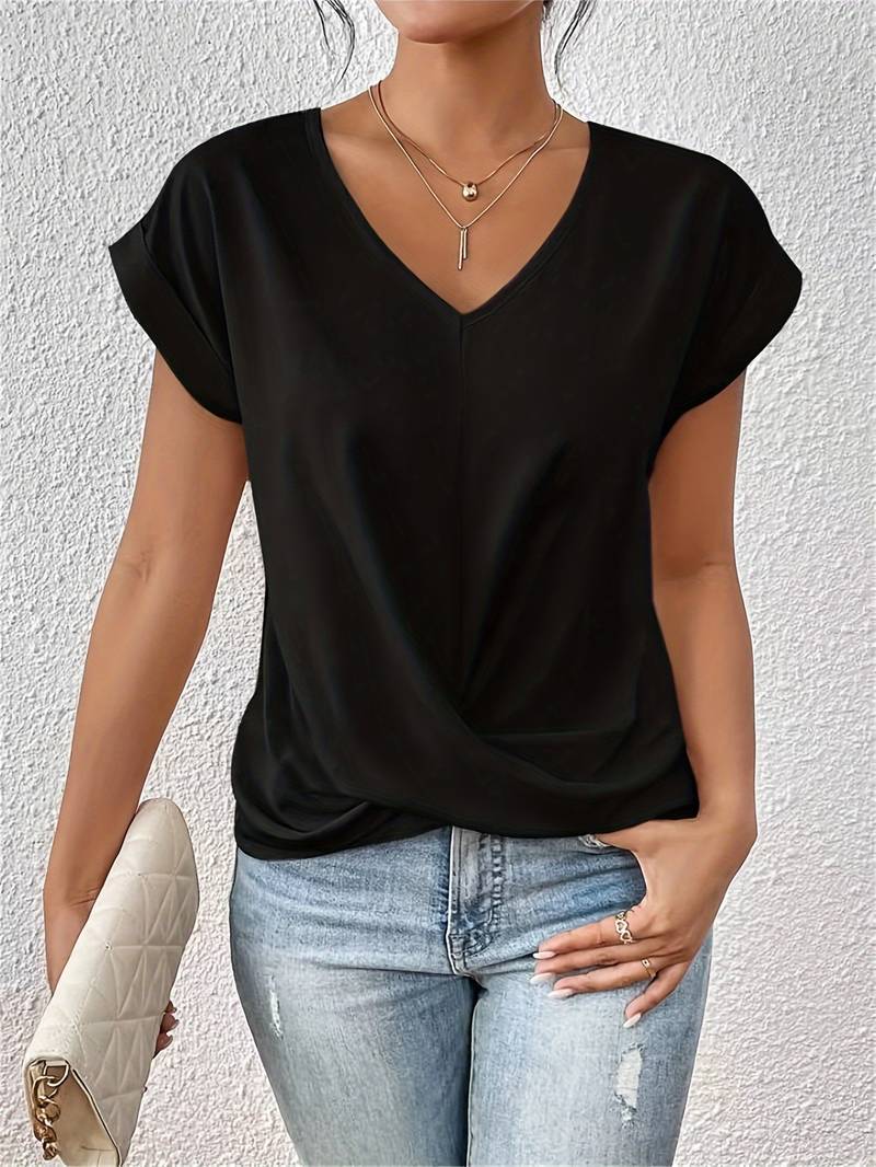 Relaxed Fit Twist Front Women's Blouse - Nocini