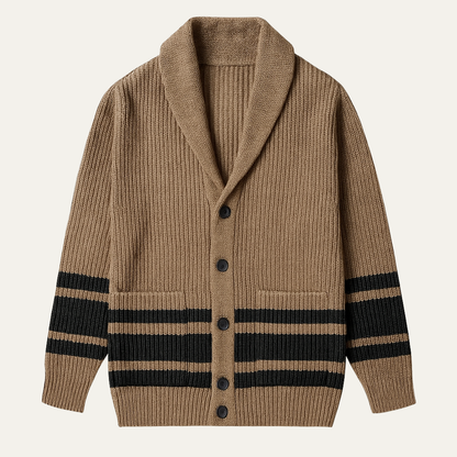 Cozy Men's Cable Knit Crew Neck Cardigan Sweater - Nocini