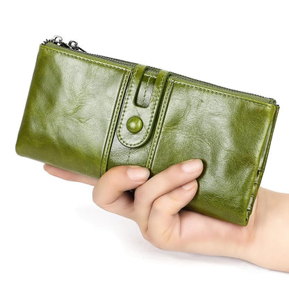 Luxury Women's Large Leather Clutch Purse