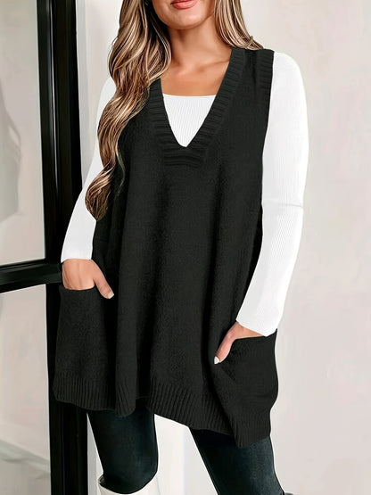 Relaxed Fit Open Front Vest