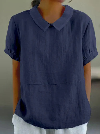 Soft Breathable Linen Blend Casual Top
