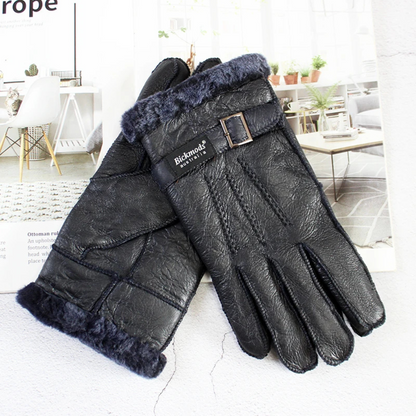 Warm Sheepskin Men's Winter Leather Gloves