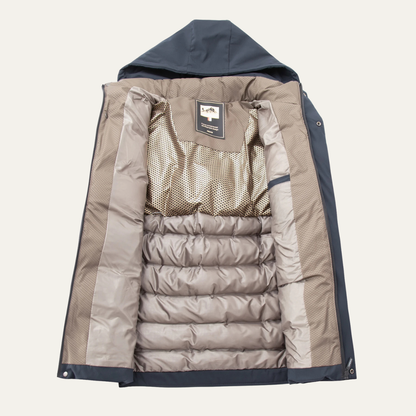 Warm Men's Padded Cotton Parka Jacket with Hood