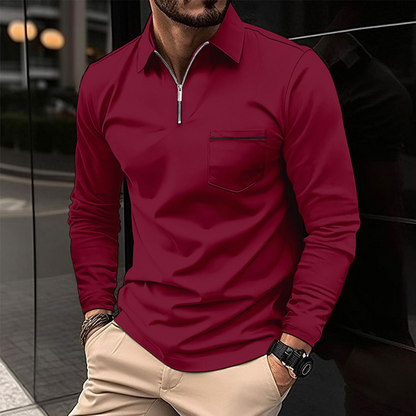 Men's Classic Quarter-Zip Golf Polo Shirt