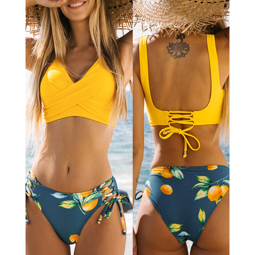 Colorful Women's 2 Piece Swimsuit Bikini Set