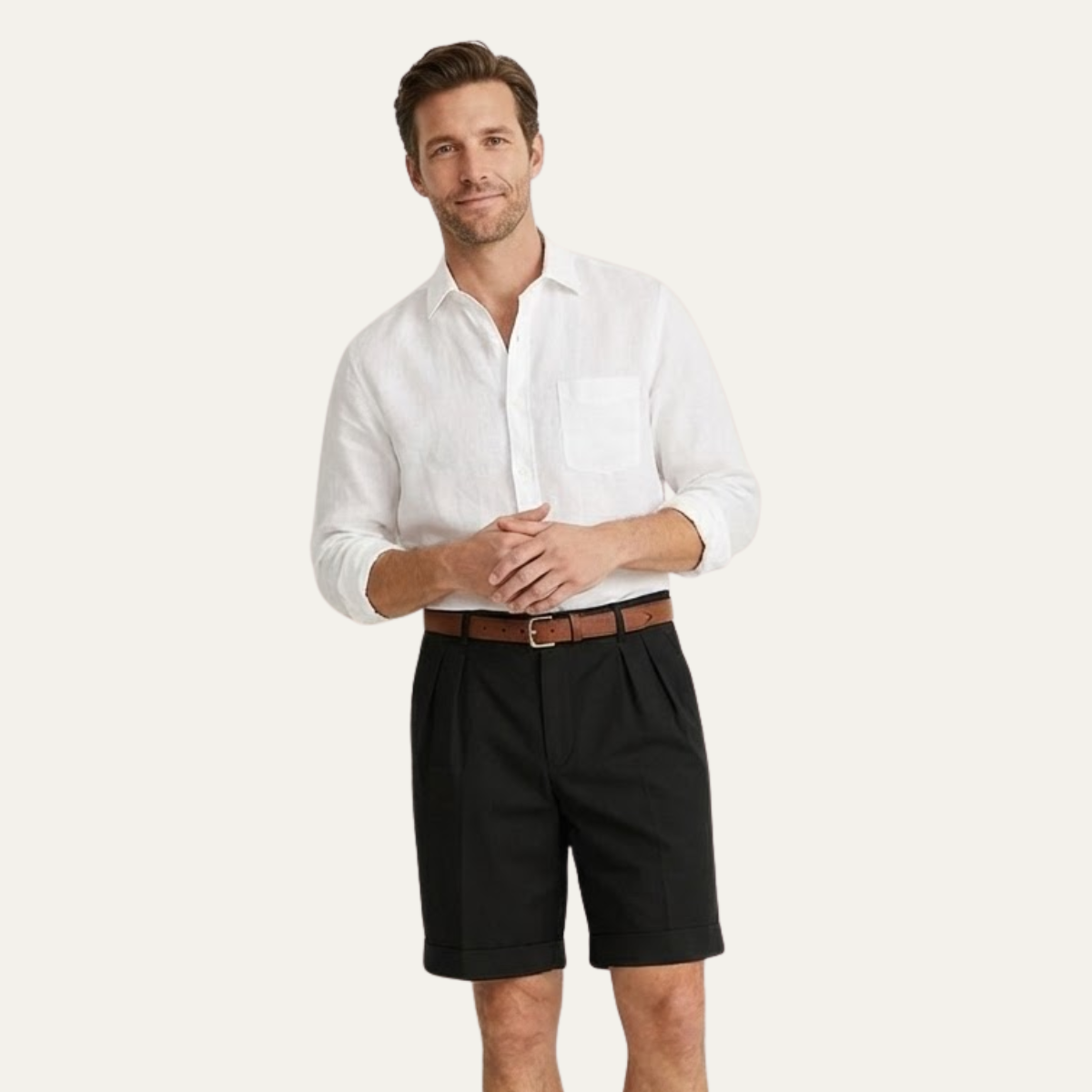 Classic Fit Linen Shorts for Men