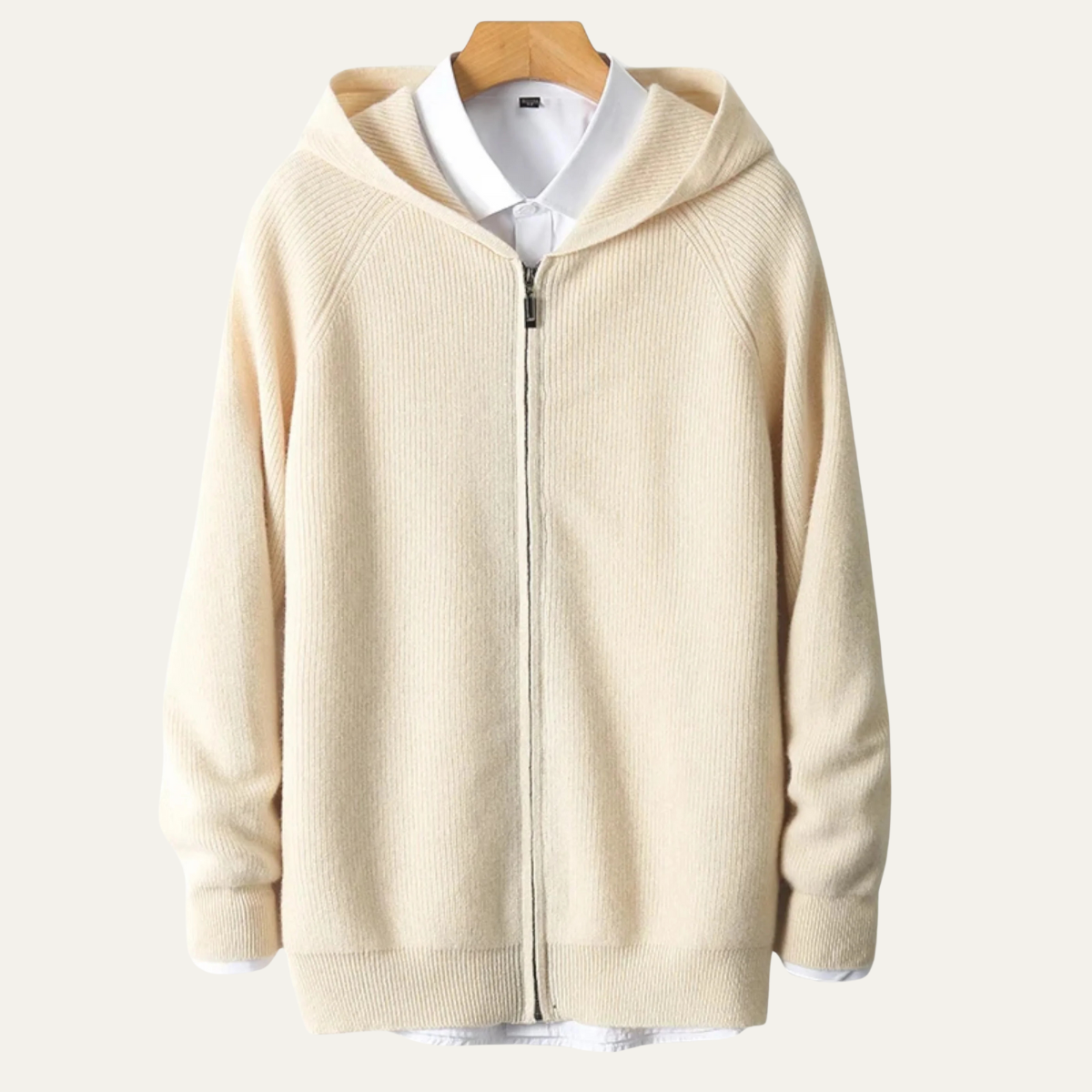 Premium Men's Merino Wool Zip Up Sweater