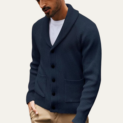 Classic Men's Crew Neck Knit Sweater with Pockets
