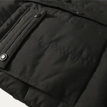 Luxury Men's Hooded Faux Fur Parka Coat