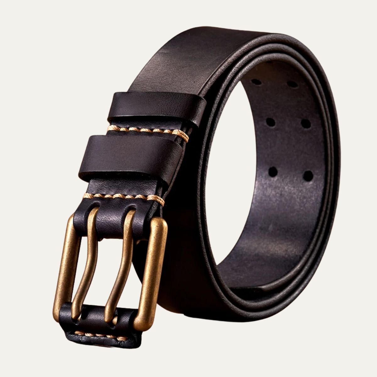 Classic Double Pin Leather Belt - Nocini