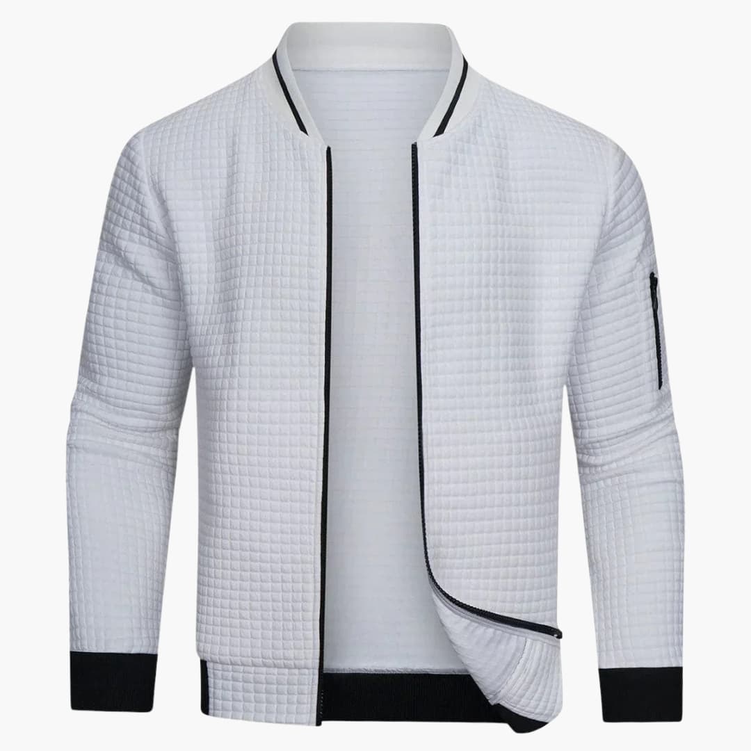 Men's Zip Up Ribbed Sweater