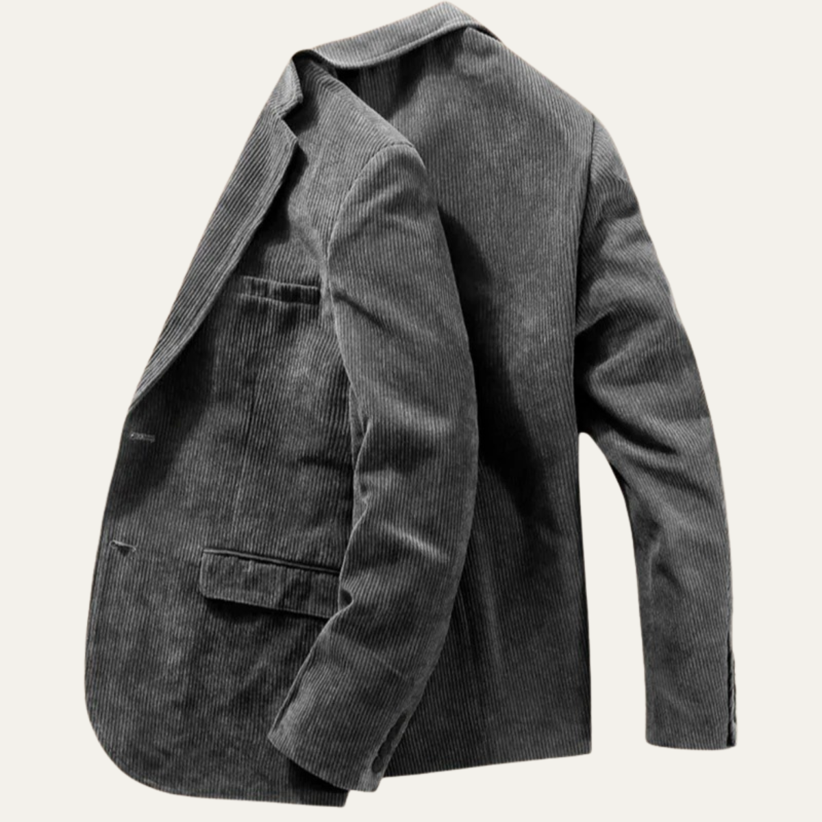 Classic Men's Corduroy Blazer Jacket with Notch Lapel