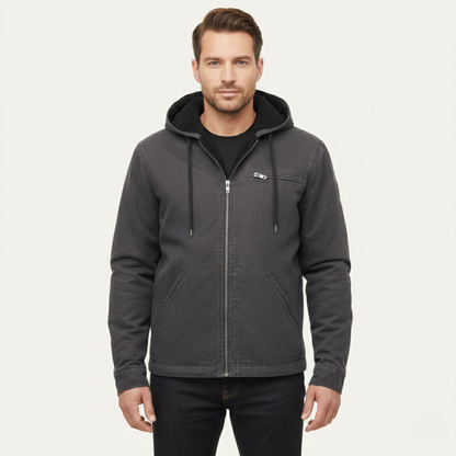 Men's Cozy Fleece Lined Vintage Hoodie Jacket