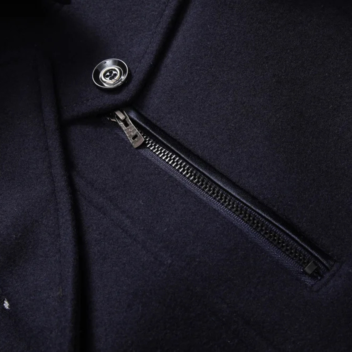 Classic Men's Wool Trench Coat with Lapel Collar